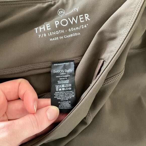 Sweaty Betty The Power 7/8 Olive Workout Leggings XXL - Picture 8 of 11